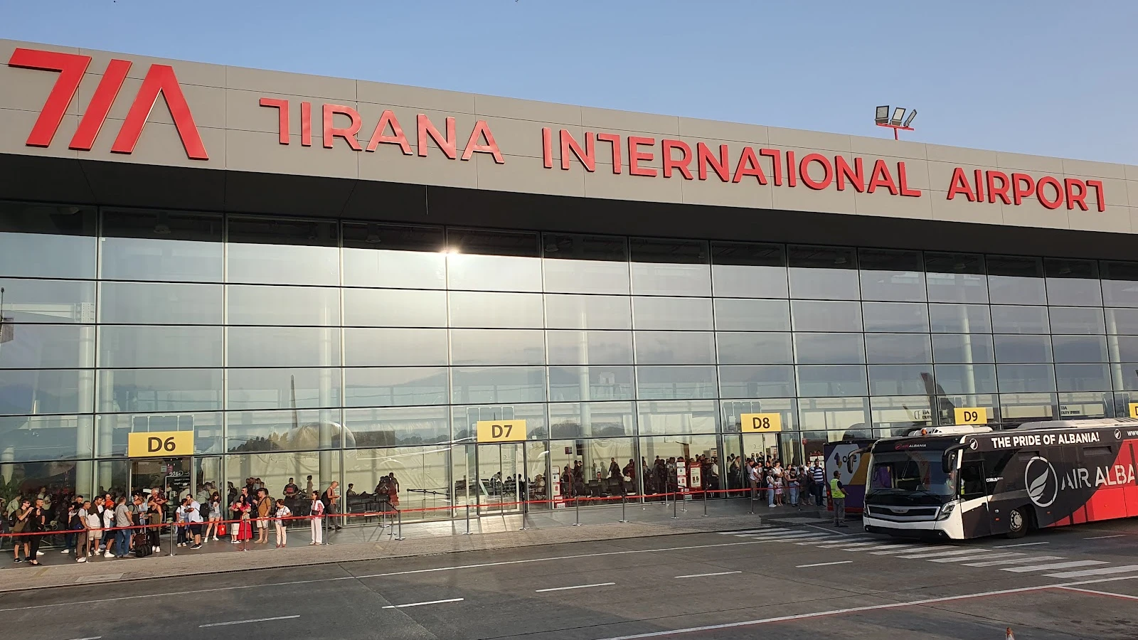 Tirana International Airport Mother Teresa terminal car rental pickup zone